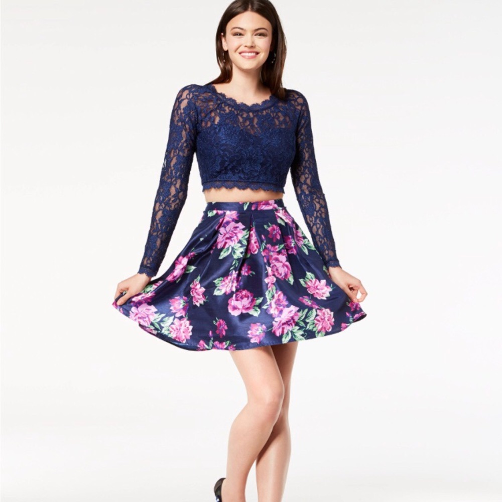 2-Piece Fit and Flare Formal Dress